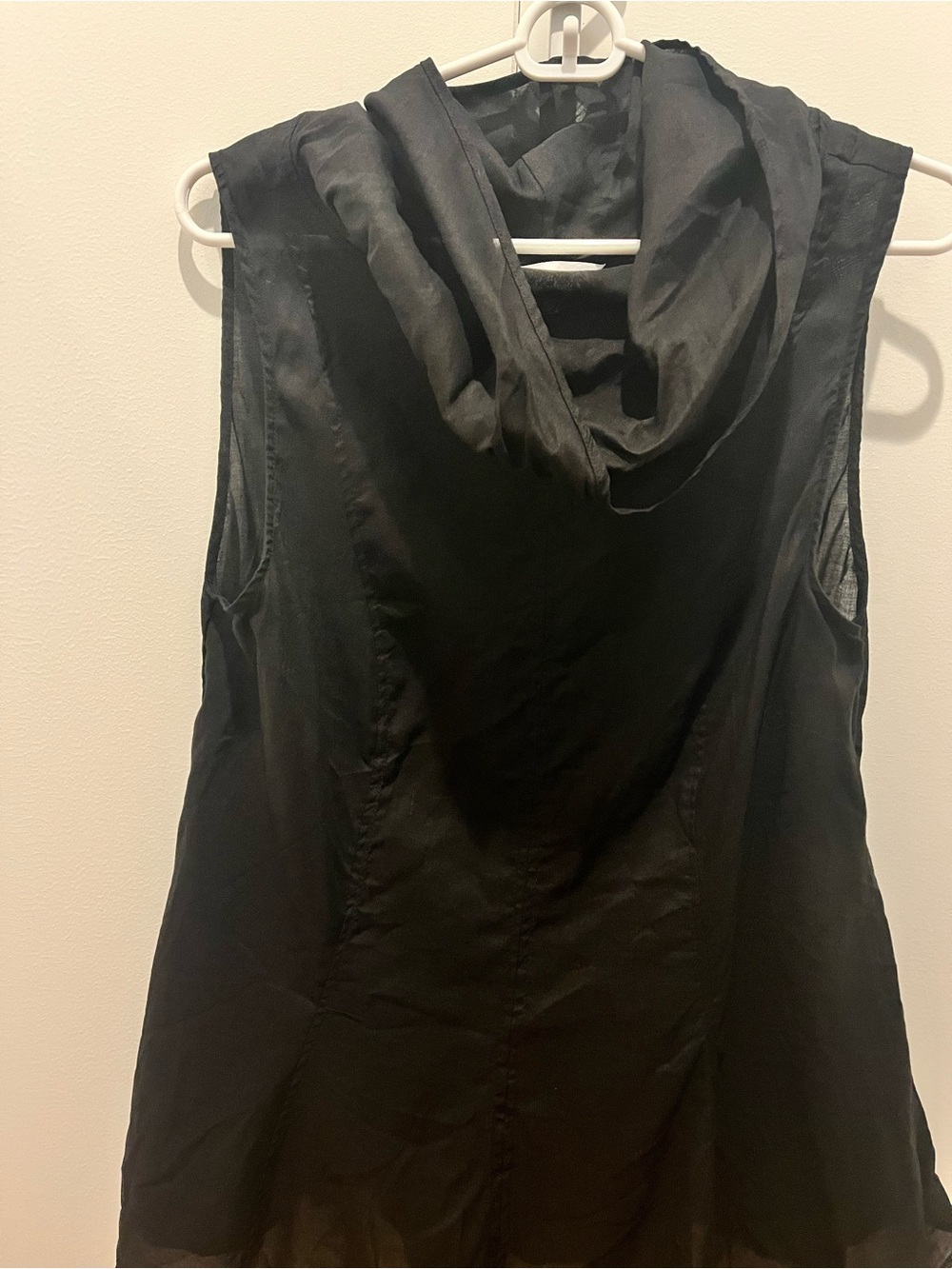 H&M Edition Black Sleeveless Mini Dress with large collar, flared on waistline